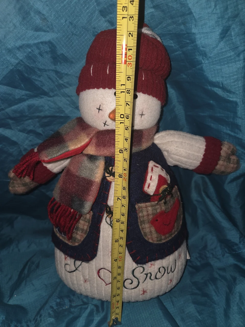 Weighted Holiday Snowman Plush Decor